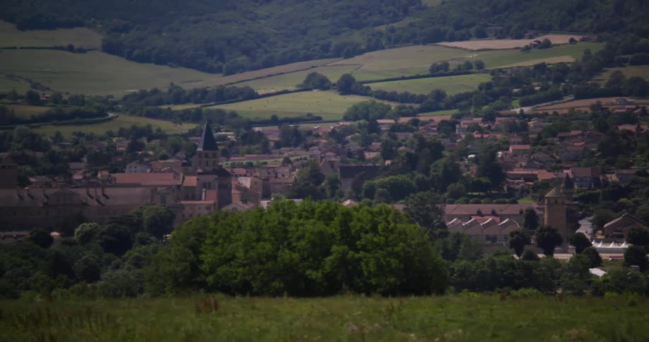 A village is in the middle of the fields