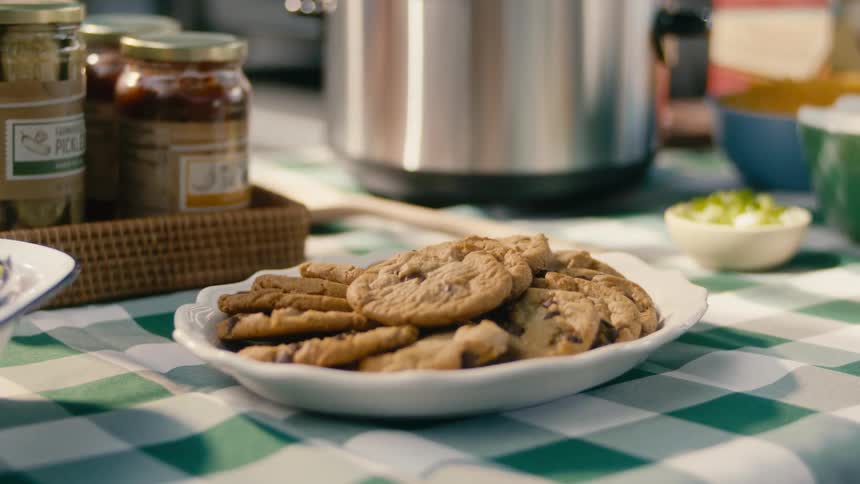 A footage of cookies on a table