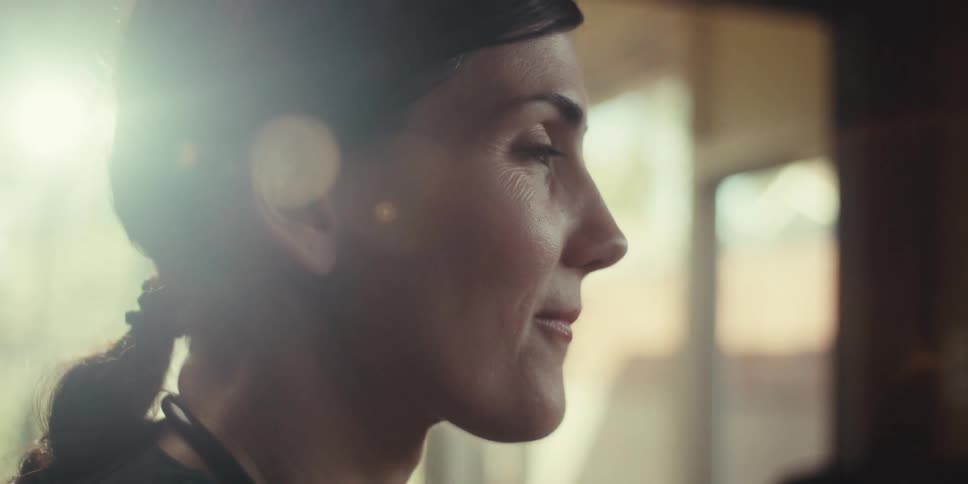 A close up footage of a lady