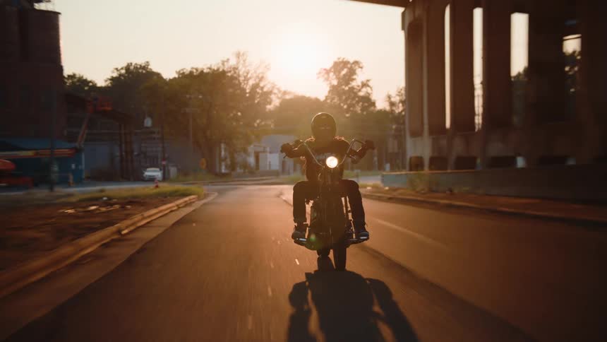 A footage of a person riding a bike