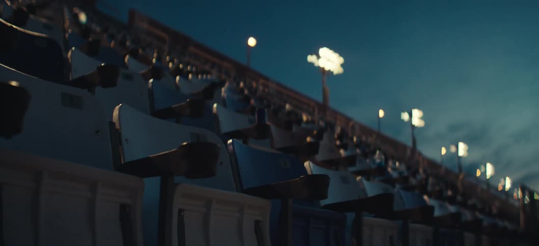 A footage of chairs in a stadium