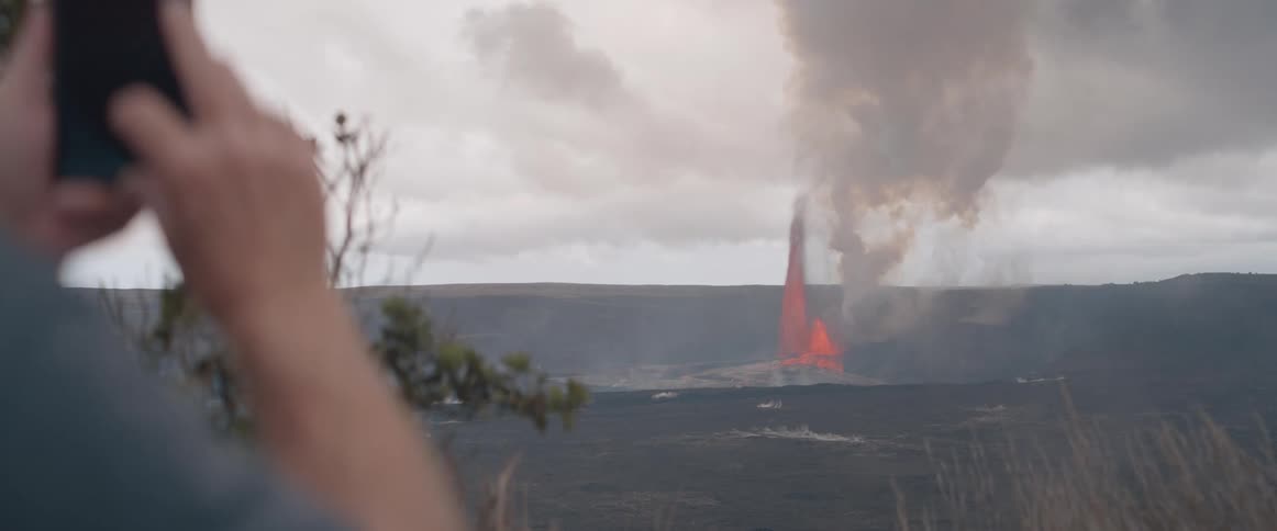 An active volcano is being recorded
