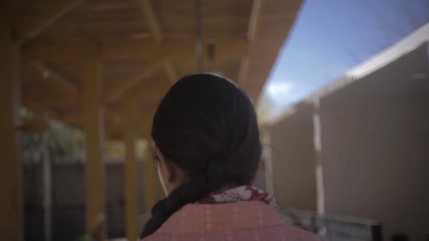 Girl from behind walking