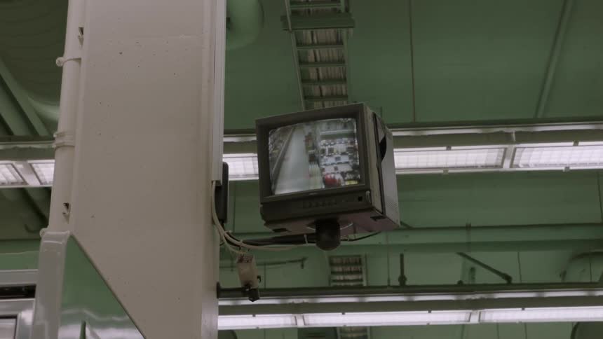 Tv camera at a grocery store