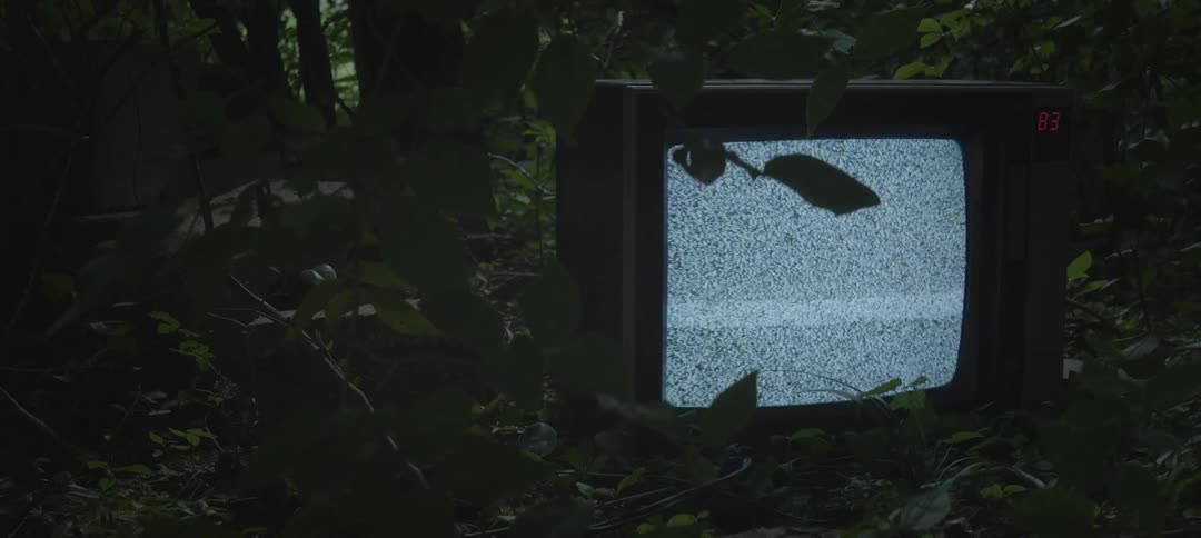 Tv flickering static outside on the ground