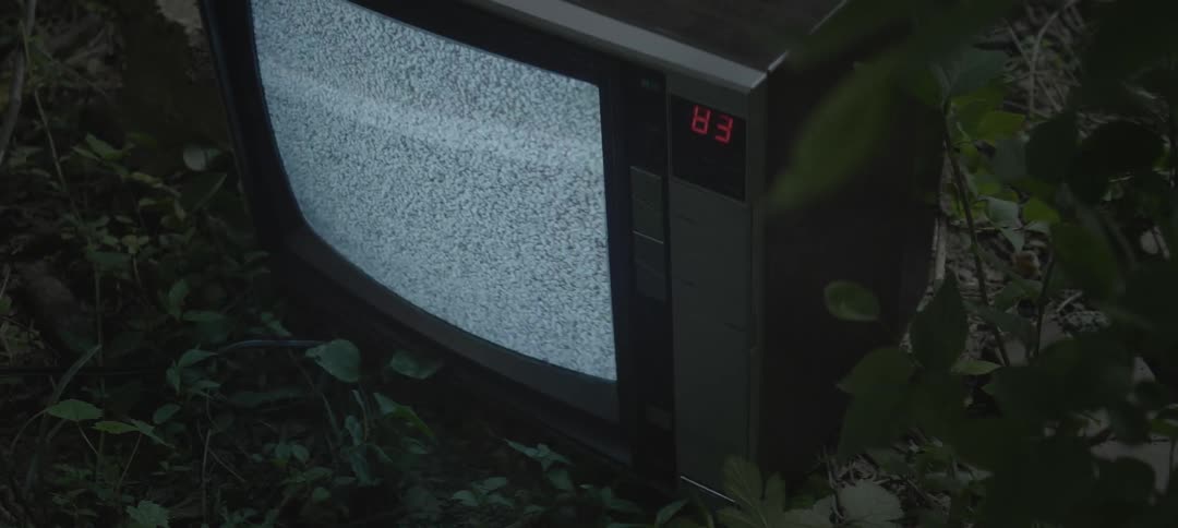 Tv flickering static outside on the ground
