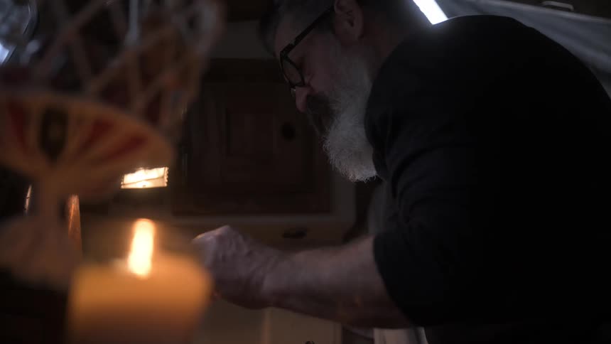 Man inside a boat cabin