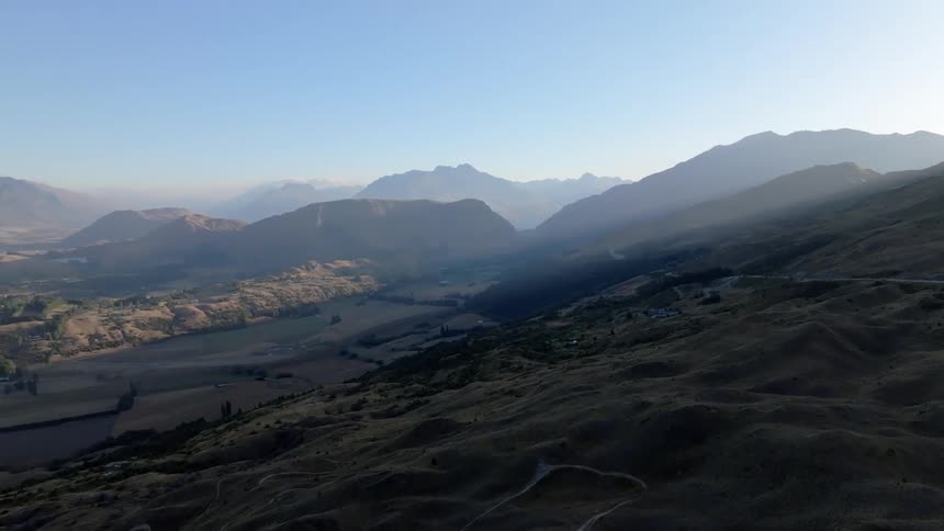 Rolling hills at dawn