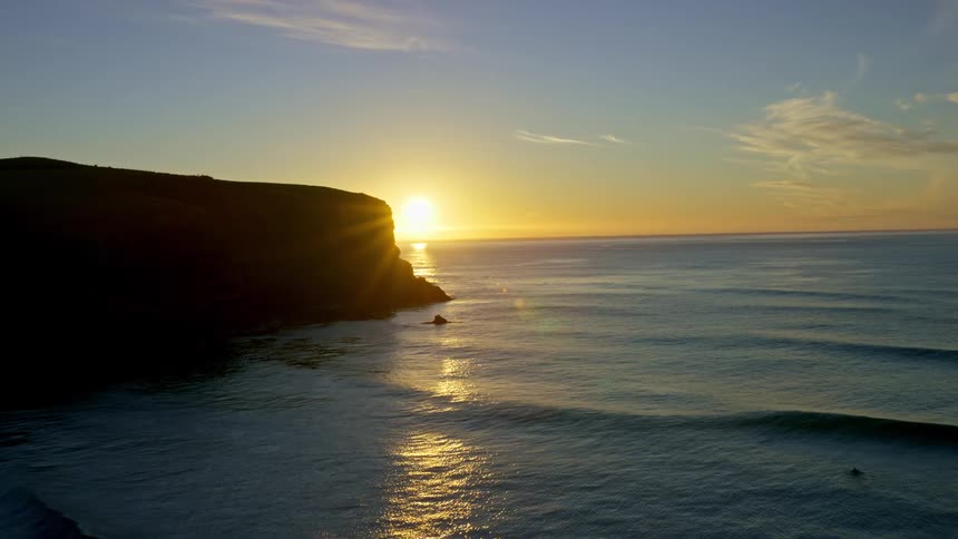 Scene of a beach at dawn