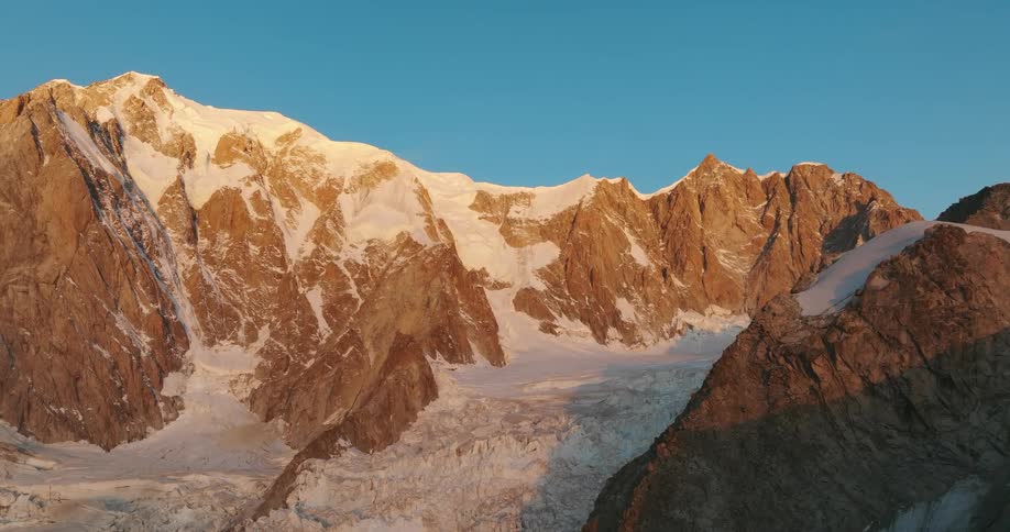 The mountain is covered with frost