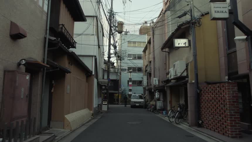 A person walks past a van down this street