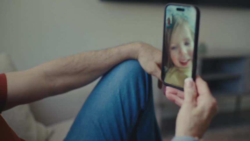 A footage of people making a video call