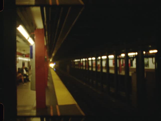 Looking down a subway tunnel