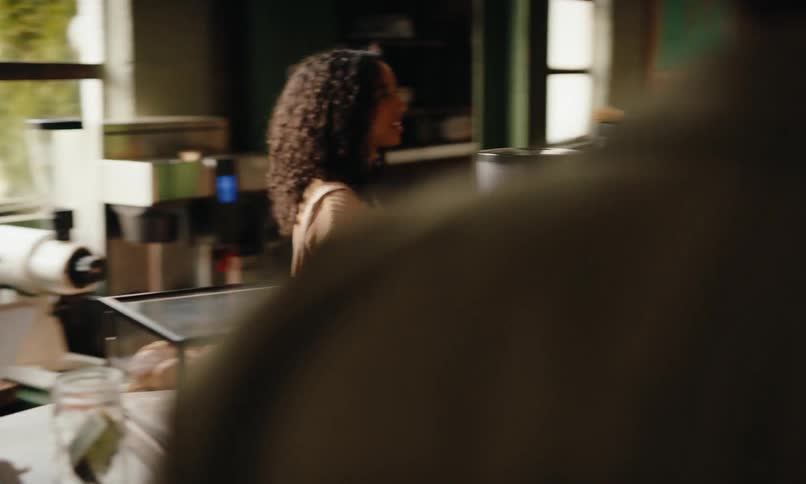 A customer is served in the restaurant