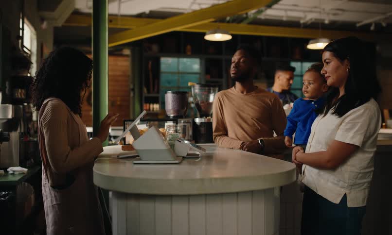 A family order in the cafe