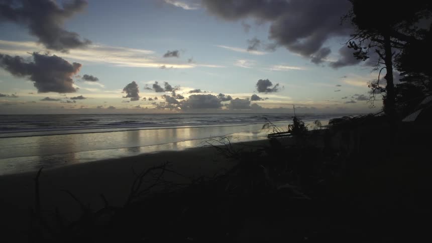 A beach on a cloudy day