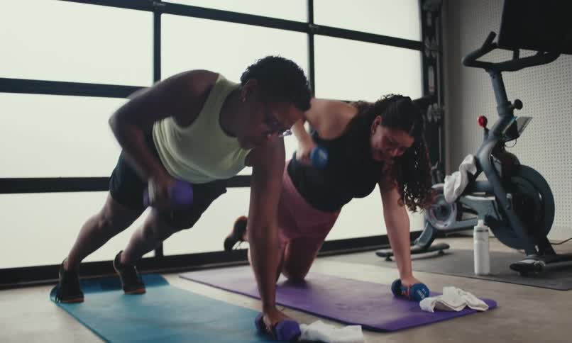 A footage of ladies exercising at the gym