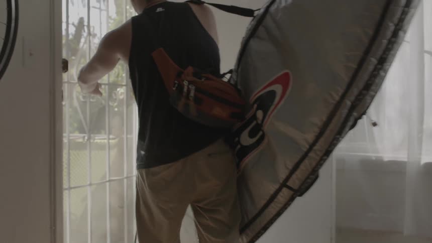 A person wearing a backpack