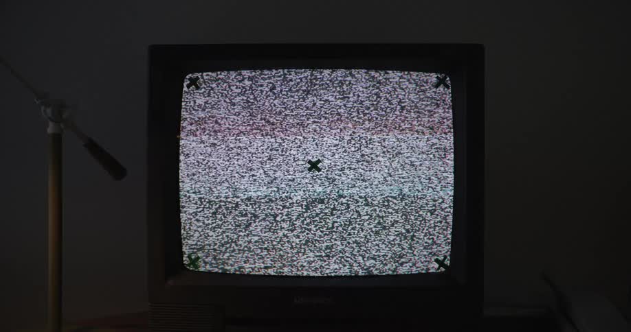 A tv playing static