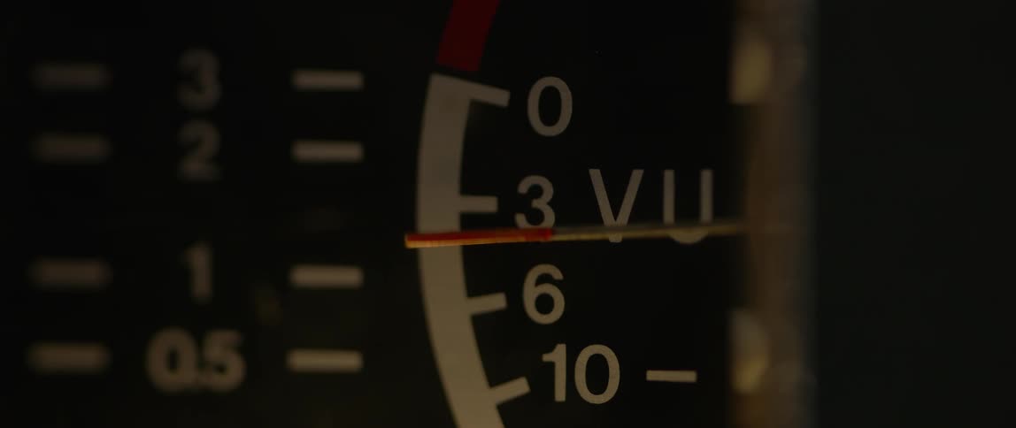 A close up clip of a speedometer