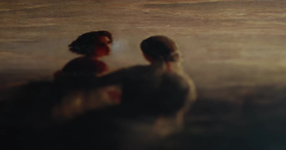 Close up of an artistic composition of a drawing of two women