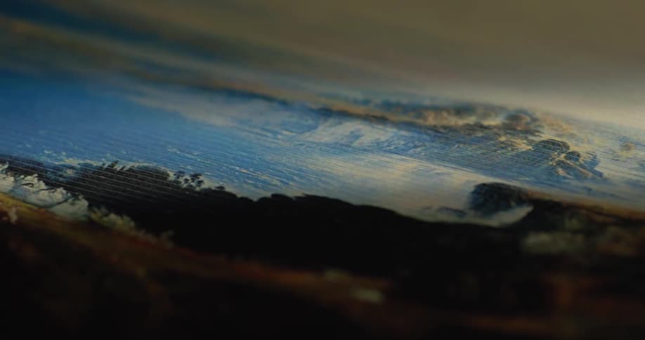 A painting is in the shadows