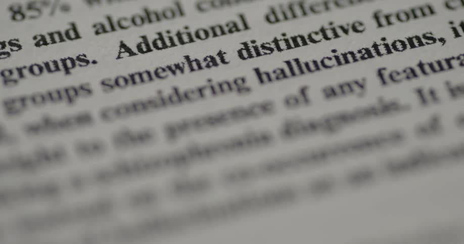 Text being displayed on a book page