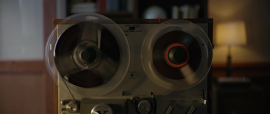 Vintage electronic tape equipment in operation