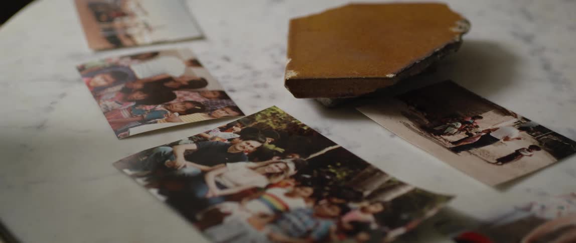 A footage of pictures on a table surface