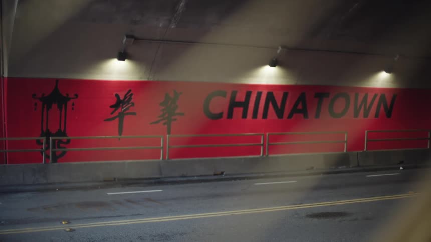 Inside view of a viaduct in a tunnel in a chinese city