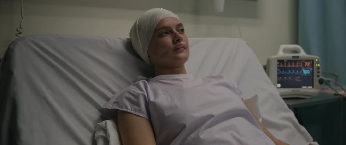 A footage of a female patient in the hospital