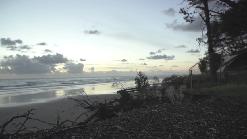 Ocean waves washing ashore