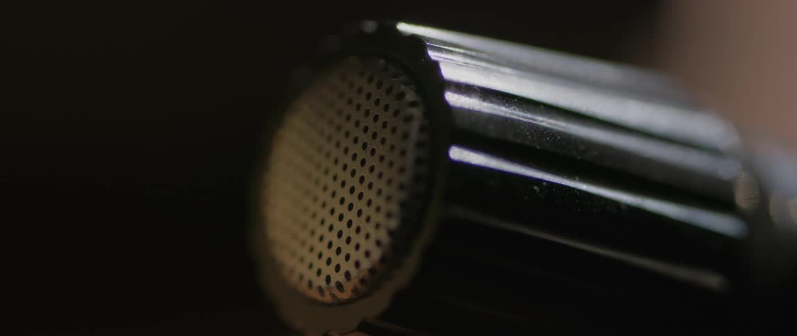 The small microphone is in the dark