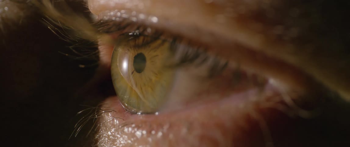 A person blinks their eye