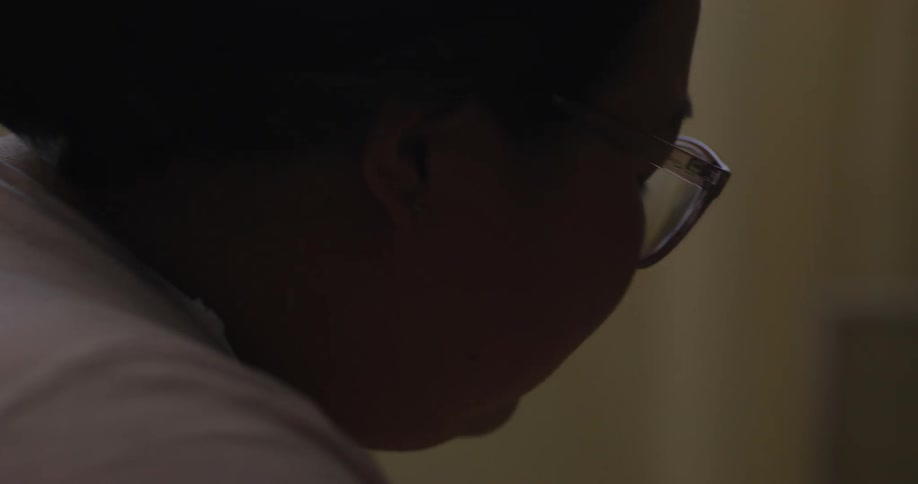 A side view of a womans face