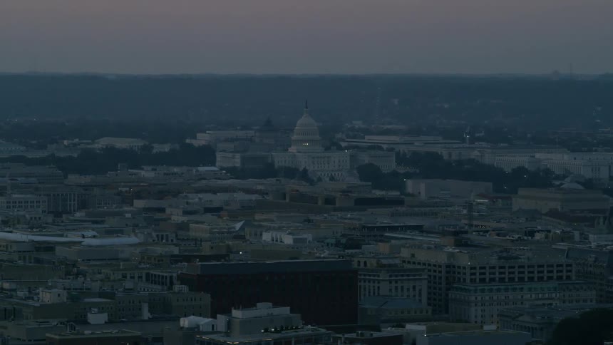 A large city is calm at dawn