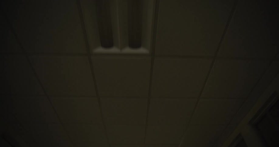 The hallway is long and dark