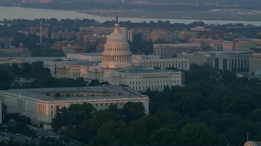 The pentagon stands in the distance