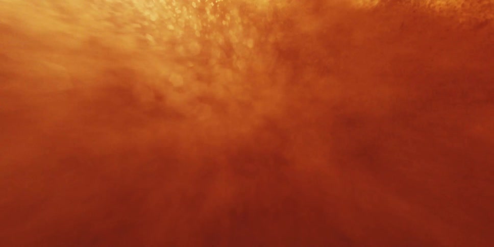 Intense POV from a spaceship as it flys directly inside the burning sun