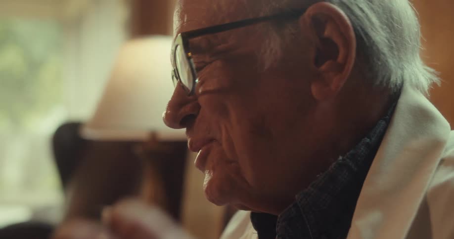 A man is explaining something on a video call