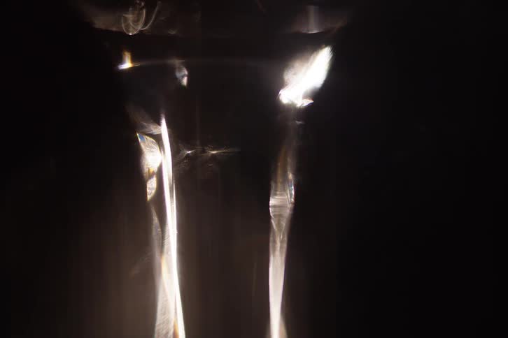The reflecting light flares in the dark