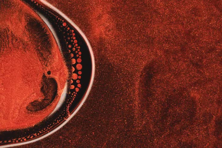 Abstract red liquid body