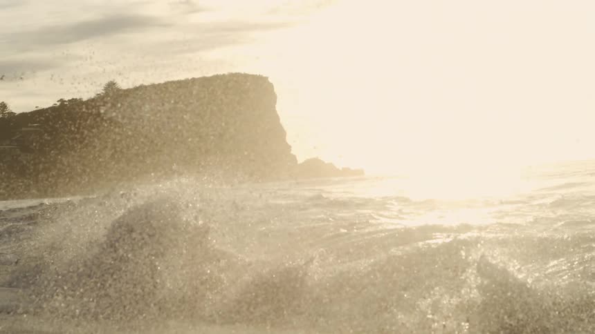 The tide is reaching the beach