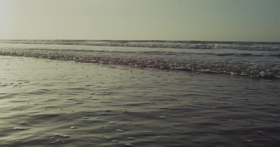Waves crash against the coast