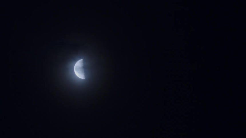 A half moon in the sky