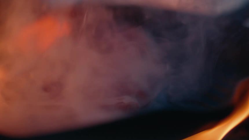 Flames produce smoke