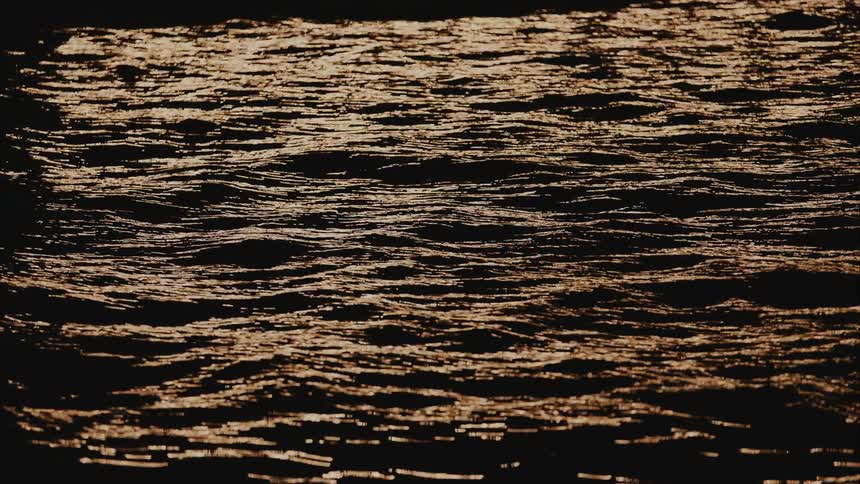 A wide shot of a body of water