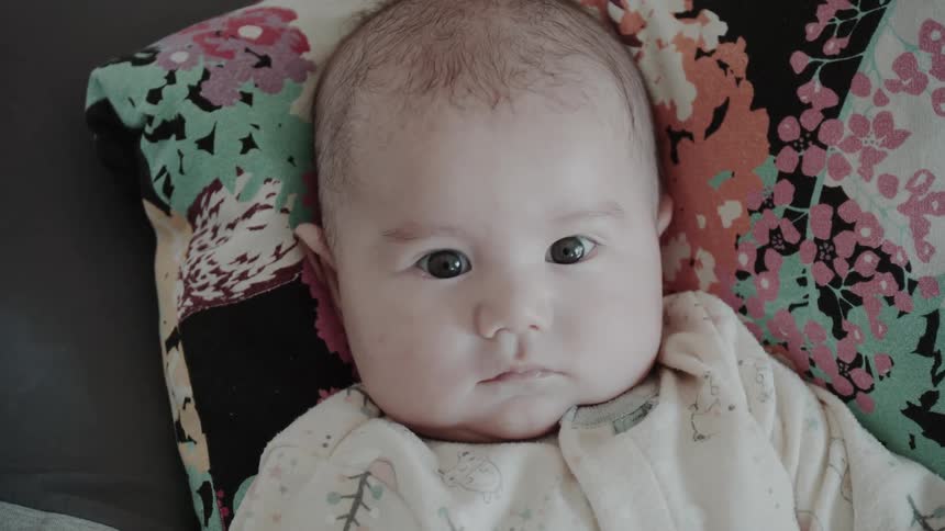 Portrait of a baby lying down