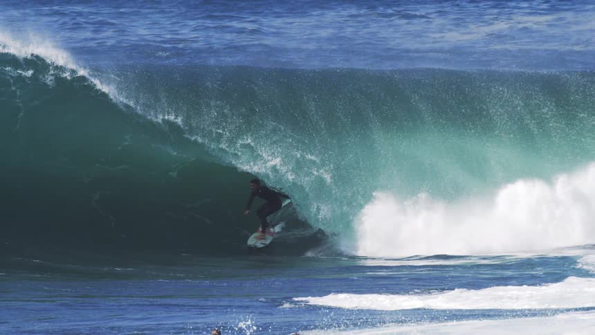 Man riding a wave