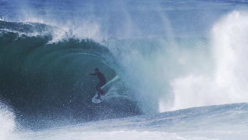 Person surfing a wave